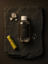 Renouveau Liquide — Tonique Exfoliant à l'Acide Glycolique — ingrédients flat lay — CAMENYS