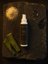 Brume Vivante Prébiotique — Équilibre & Éclat du Microbiome — ingrédients flat lay — CAMENYS