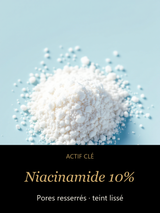 Niacinamide 10% — actif clé Pureté Soyeuse — Gel Hydratant à la Niacinamide — CAMENYS