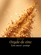 Oxyde de zinc — actif clé Voile Éclatant — Stick Solaire Minéral SPF50, Nuance Beige Chaud — CAMENYS