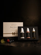 Coffret Boost Sérum CAMENYS ouvert — les trois sérums dans leur écrin