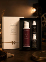 Coffret Rituel Source CAMENYS ouvert — les trois soins hydratation dans leur écrin