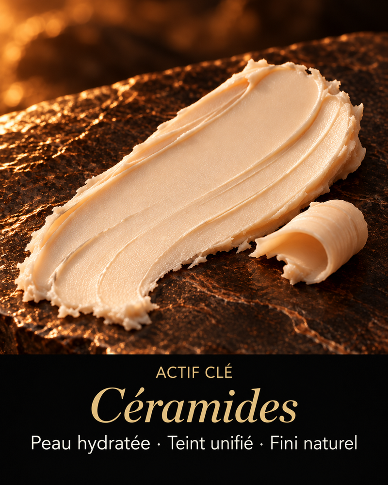 Voile Nuancé Dorée — Stick Solaire Teinté SPF30 aux Céramides — application