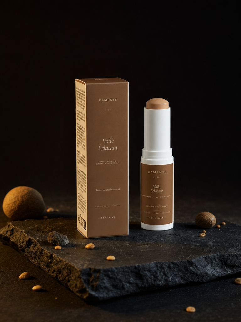 Voile Eclatant - Stick Solaire Minéral SPF50, Nuance Beige Chaud — CAMENYS