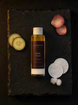 Double Nature — Démaquillant Biphase Doux — ingrédients flat lay — CAMENYS
