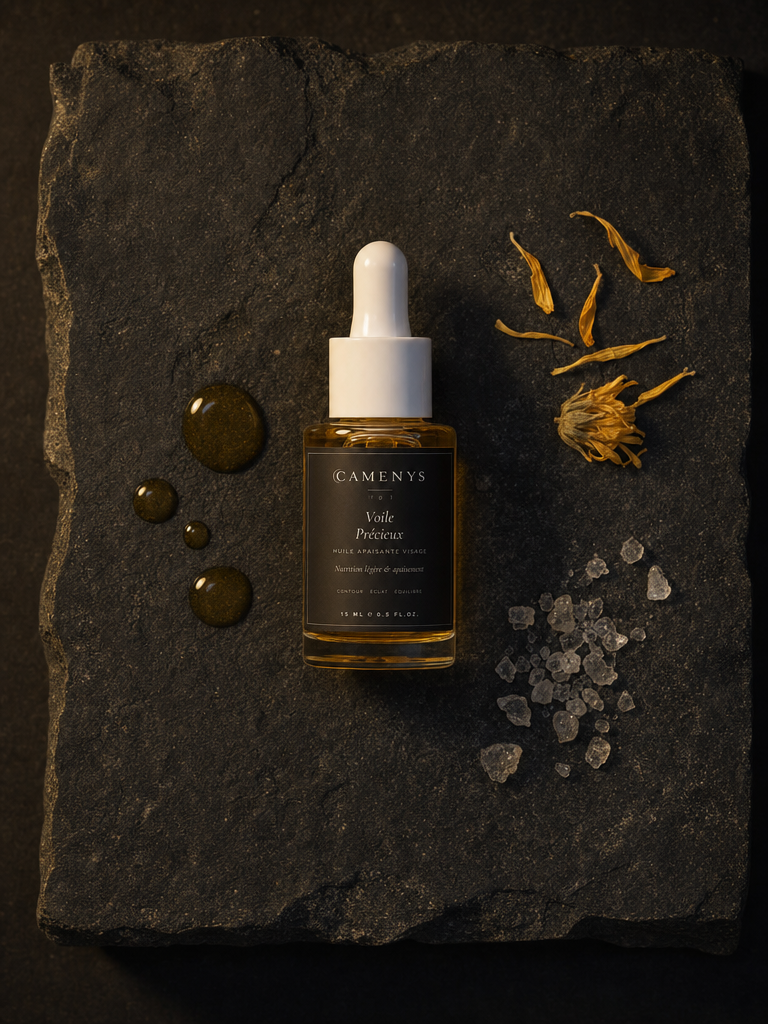 Voile Précieux - Huile Visage Apaisante au CBD - 15 ml — application