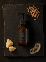 Soie & Santal — Crème Mains Nourrissante — ingrédients flat lay — CAMENYS