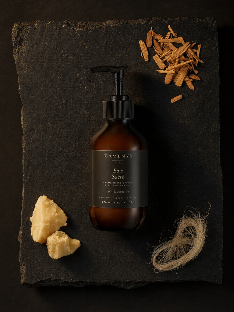 Soie & Santal — Crème Mains Nourrissante — application