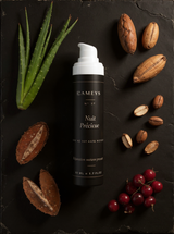 Nuit Précieuse - Crème de Nuit Céramide Barrière — ingrédients flat lay — CAMENYS