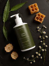 Calme Soyeux - Shampooing Hydratant Éclat — ingrédients flat lay — CAMENYS