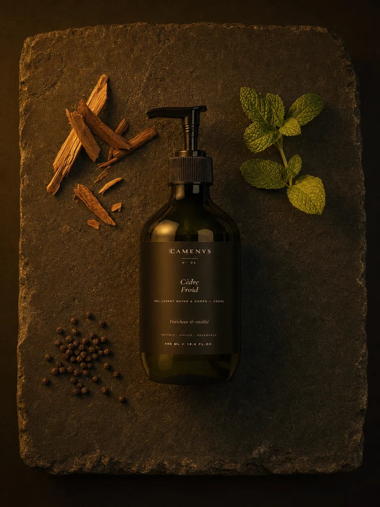 Cèdre Froid - Gel lavant mains & corps — application