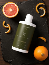 Zeste Vif - Après-shampooing Cocktail d'Agrumes — ingrédients flat lay — CAMENYS