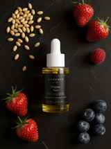 Origine Pure — Sérum Huile Naturel Alternatif au Rétinol — ingrédients flat lay — CAMENYS