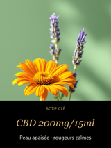 CBD 200mg/15ml — actif clé Voile Précieux - Huile Visage Apaisante au CBD - 15 ml — CAMENYS