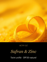 Safran & Zinc — actif clé Voile Doré — Crème Solaire Teintée SPF30 — CAMENYS