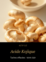 Acide Kojique — actif clé Révélation Claire — Exfoliant Éclaircissant Acide Kojique & Vitamine C — CAMENYS