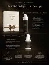 Routine en 2 gestes du coffret Duo Teint Unifié CAMENYS — vitamine C le matin, anti-taches le soir