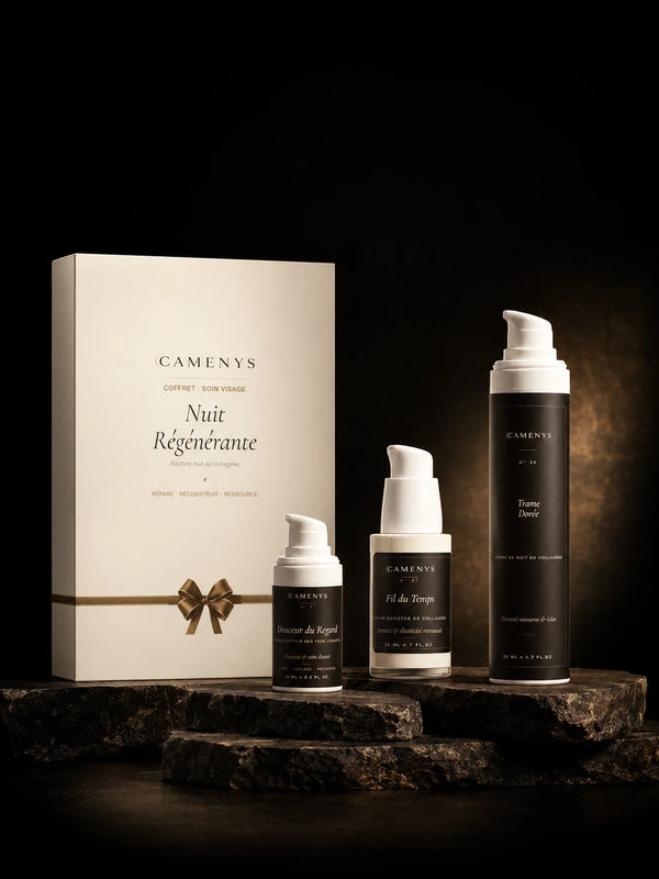 Coffret Nuit Régénérante CAMENYS — crème de nuit au collagène, sérum booster et contour des yeux lissant