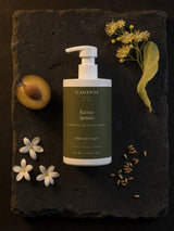 Racines Apaisées - Shampooing Cuir Chevelu Sensible — ingrédients flat lay — CAMENYS